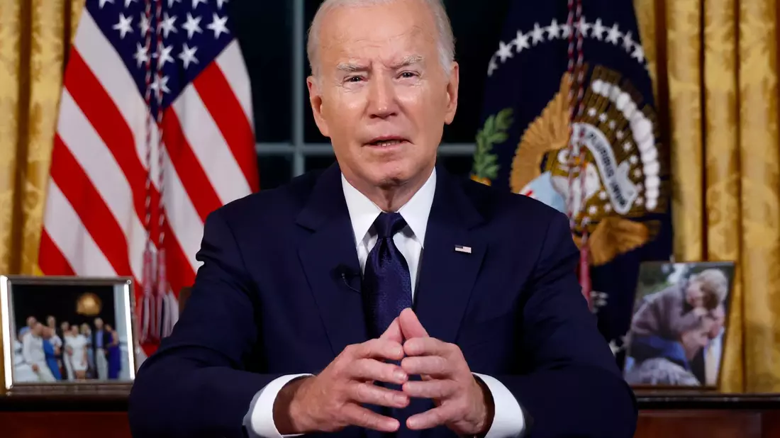 US-Präsident Joe Biden spricht im Oval Office über den Krieg in Nahost und der Ukraine. - Bild: Jonathan Ernst/Pool Reuters/AP/dpa