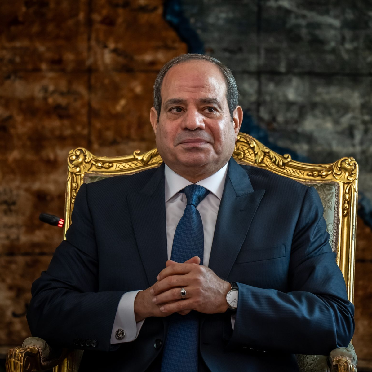 Ägyptens Staatschef Abdel Fattah al-Sisi, aufgenommen während eines Besuchs von Kanzler Scholz in Kario. - Foto: Michael Kappeler/dpa Pool/dpa