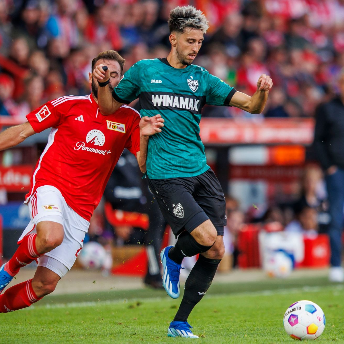 Beim 0:3 an der Alten Försterei konnte Union Berlin dem VfB Stuttgart nur hinterher laufen. - Foto: Andreas Gora/dpa