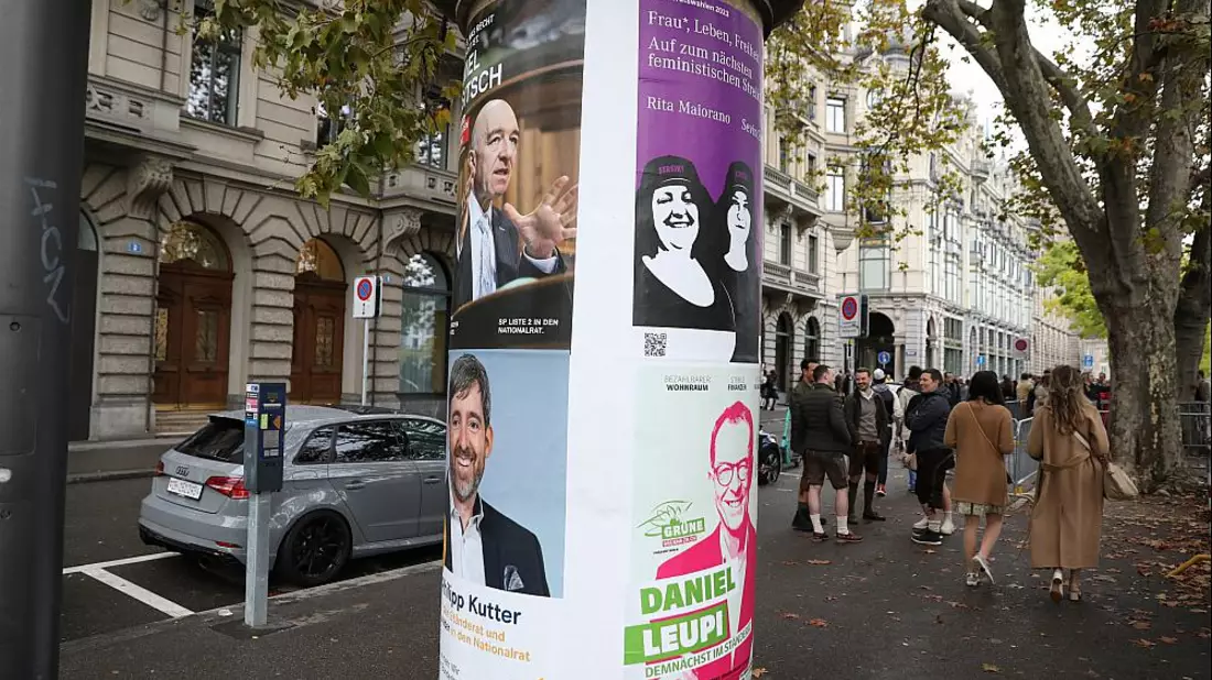 Wahlplakate für Schweizer Parlamentswahlen 2023 am 21.10.2023 - Bild: über dts Nachrichtenagentur