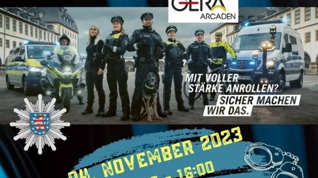 LPI-G: Du willst Polizistin oder Polizist werden ? Komm zum Polizeitag in die Gera-Arcaden - Bild: presseportal.de