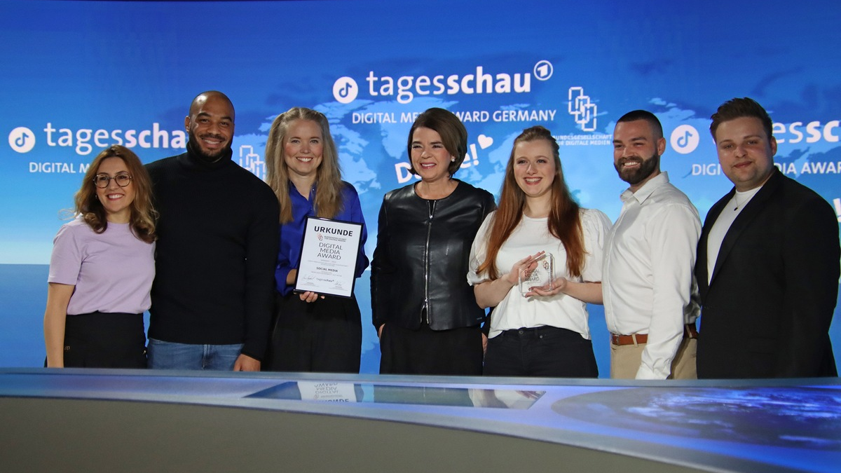 Ausgezeichnet: Tik-Tok-Kanal der tagesschau erhält Digital Media Award Germany 2023 - Foto: presseportal.de