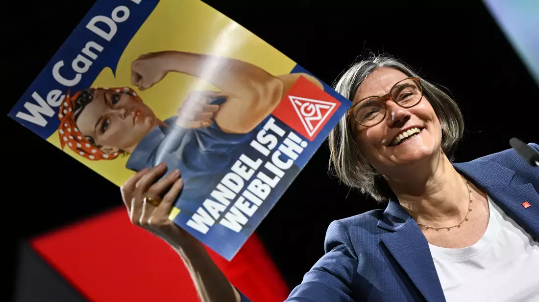 Mit Christiane Benner wurde erstmals eine Frau an die Spitze der IG Metall gewählt. - Bild: Arne Dedert/dpa