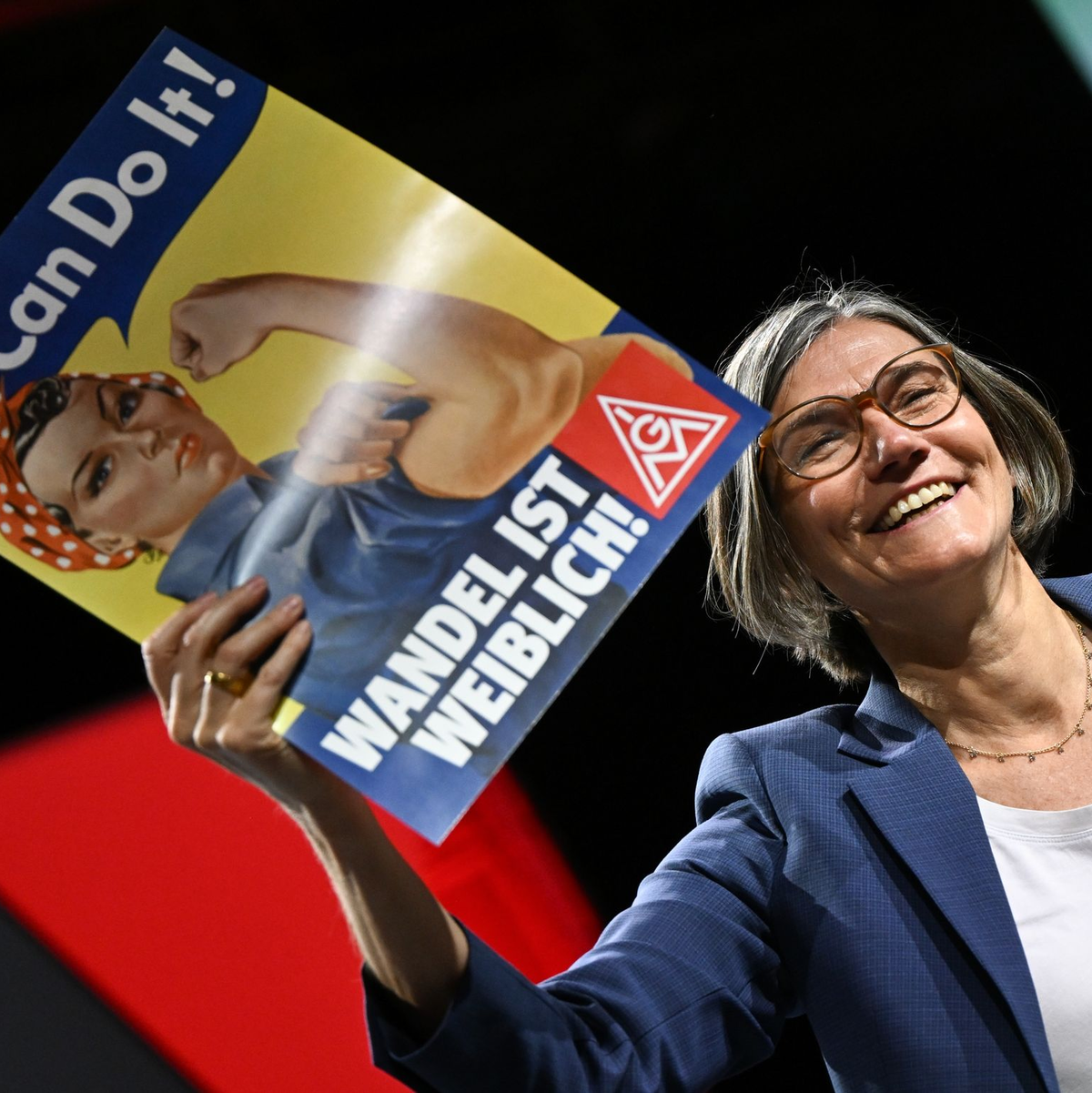 Mit Christiane Benner wurde erstmals eine Frau an die Spitze der IG Metall gewählt. - Foto: Arne Dedert/dpa