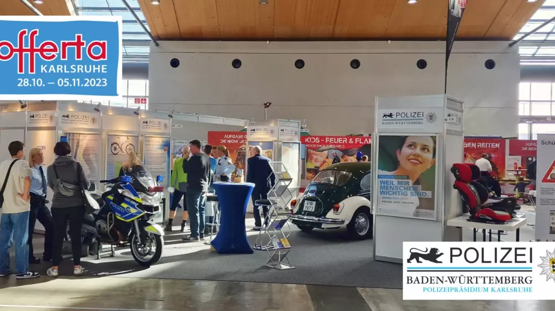 POL-KA: Vielseitiges Informationsangebot der Polizei Karlsruhe auf der offerta 2023 - Bild: presseportal.de