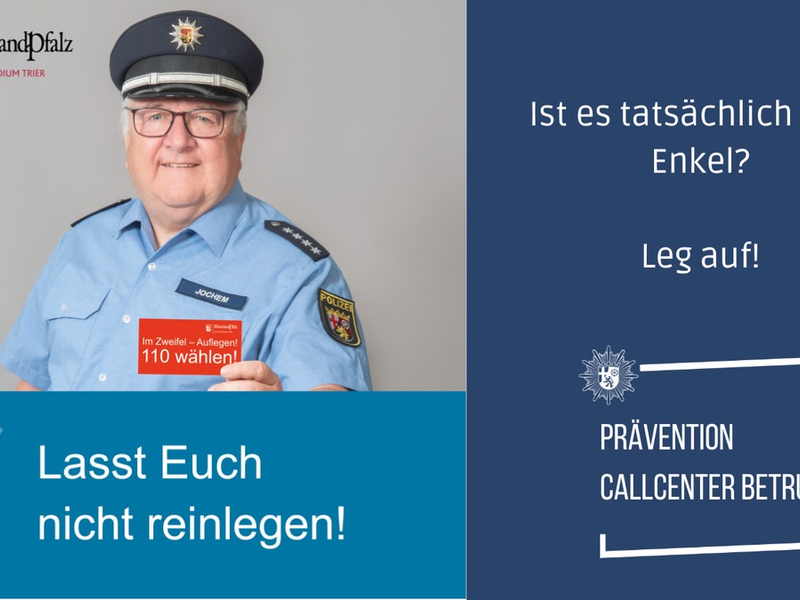 POL-PPTR: Lasst euch nicht reinlegen: Polizei startet neue Präventionskampagne gegen Callcenter-Betrug - Foto: presseportal.de
