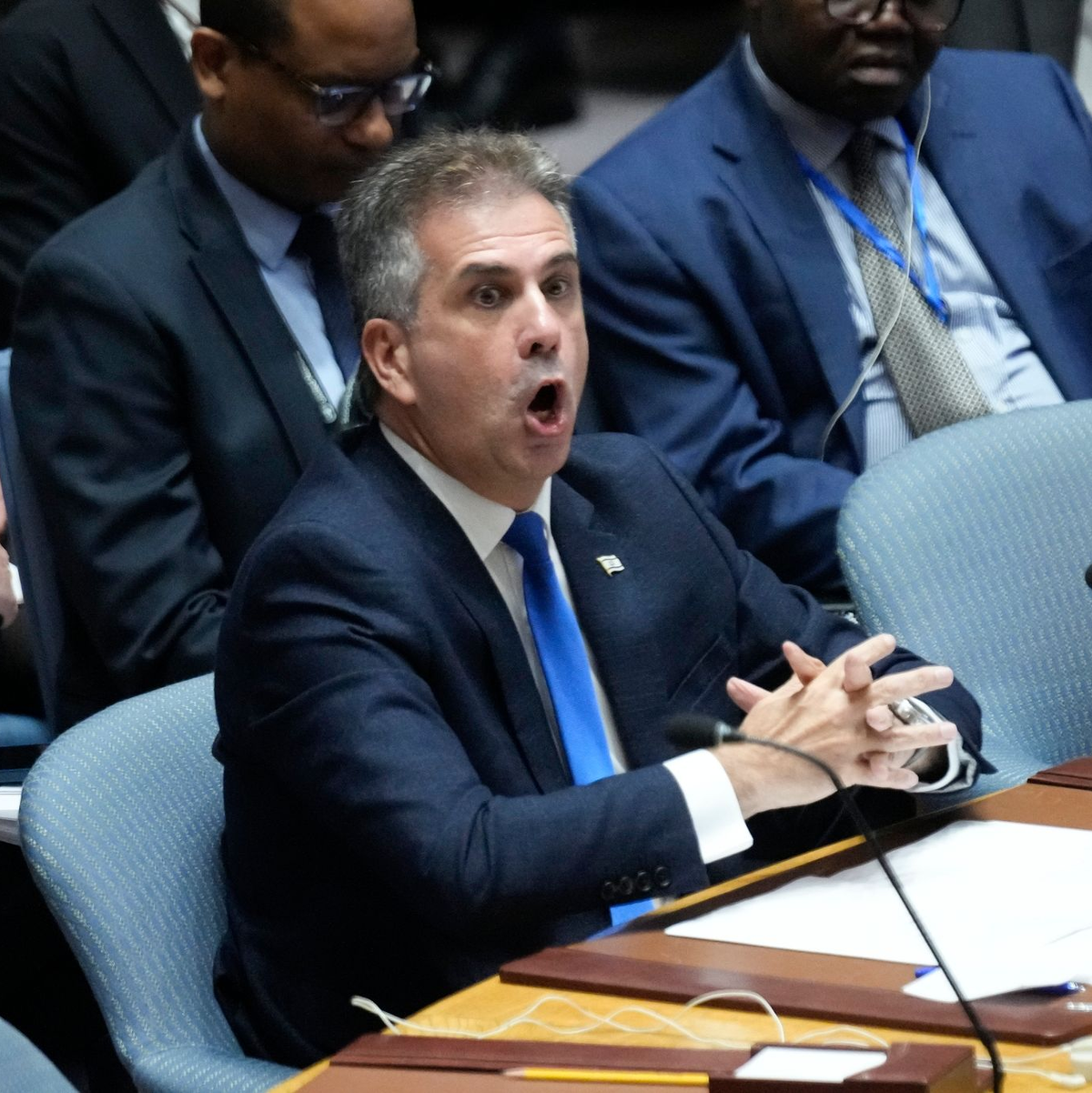 Eli Cohen, Außenminister von Israel, spricht während einer Sitzung des Weltsicherheitsrat im Hauptquartier der Vereinten Nationen. - Foto: Seth Wenig/AP/dpa
