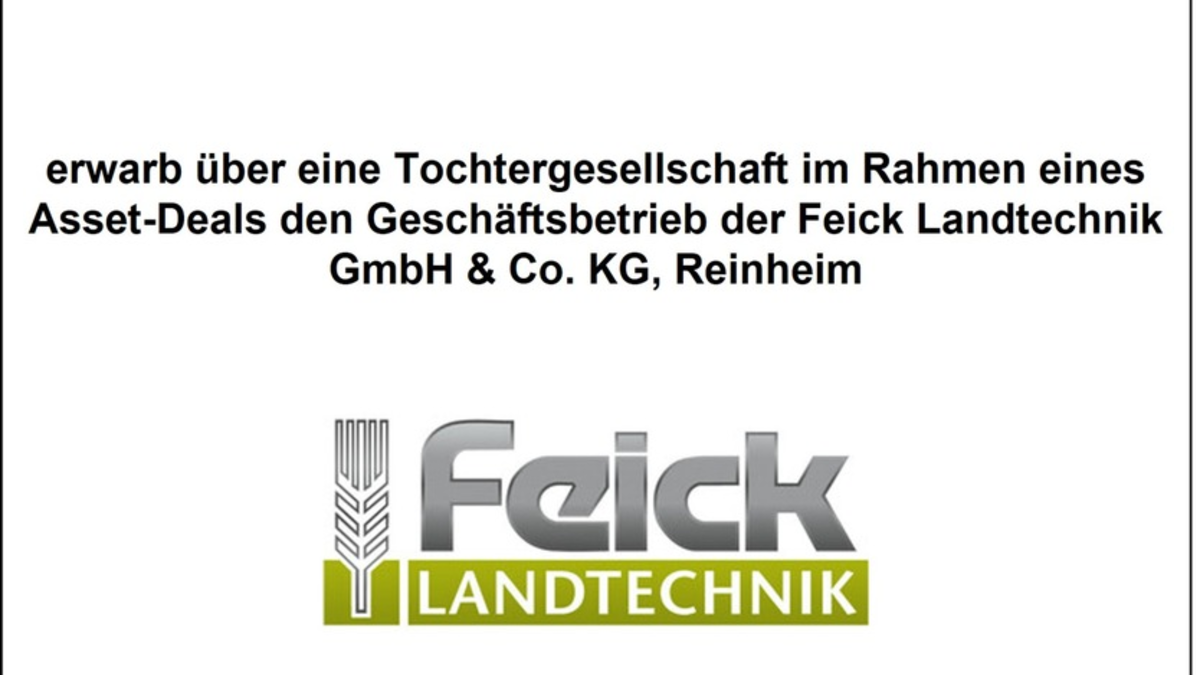 Deutsche Mittelstandsfinanz berät Veräußerung von Feick Landtechnik an die CLAAS-Gruppe - Foto: presseportal.de