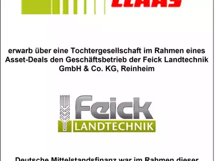Deutsche Mittelstandsfinanz berät Veräußerung von Feick Landtechnik an die CLAAS-Gruppe - Foto: presseportal.de