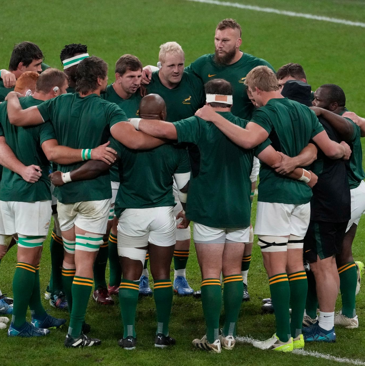 Das Rugby-Team aus Südafrika will den WM-Titel. - Foto: Themba Hadebe/AP/dpa