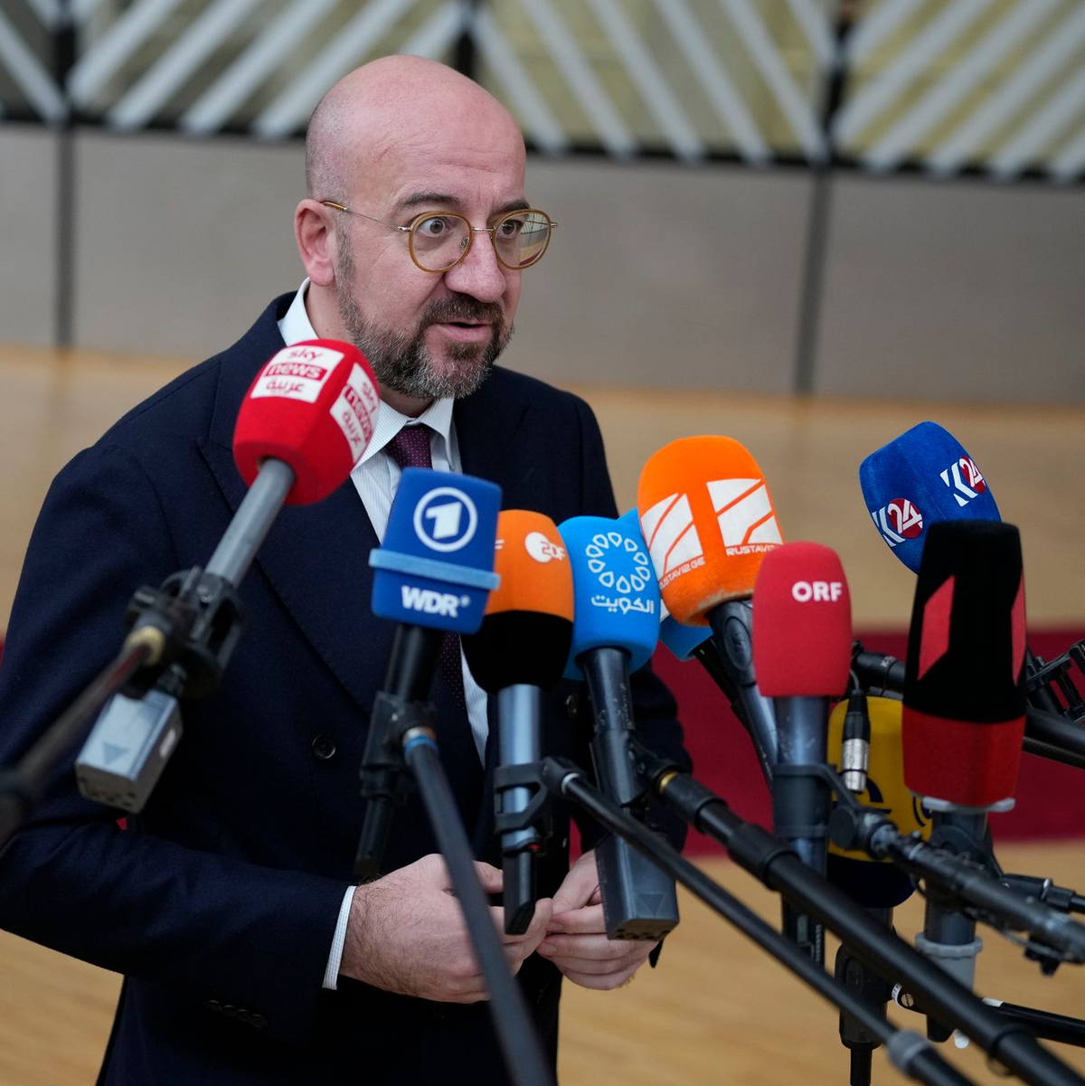 EU-Ratspräsident Charles Michel: «Zivilisten müssen immer und überall geschützt werden.» - Foto: Virginia Mayo/AP/dpa