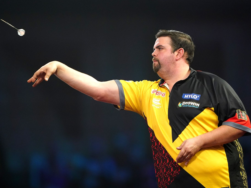 Gabriel Clemens musste sich Peter Wright mit 5:6 geschlagen geben. - Foto: Zac Goodwin/PA Wire/dpa/Archivbild