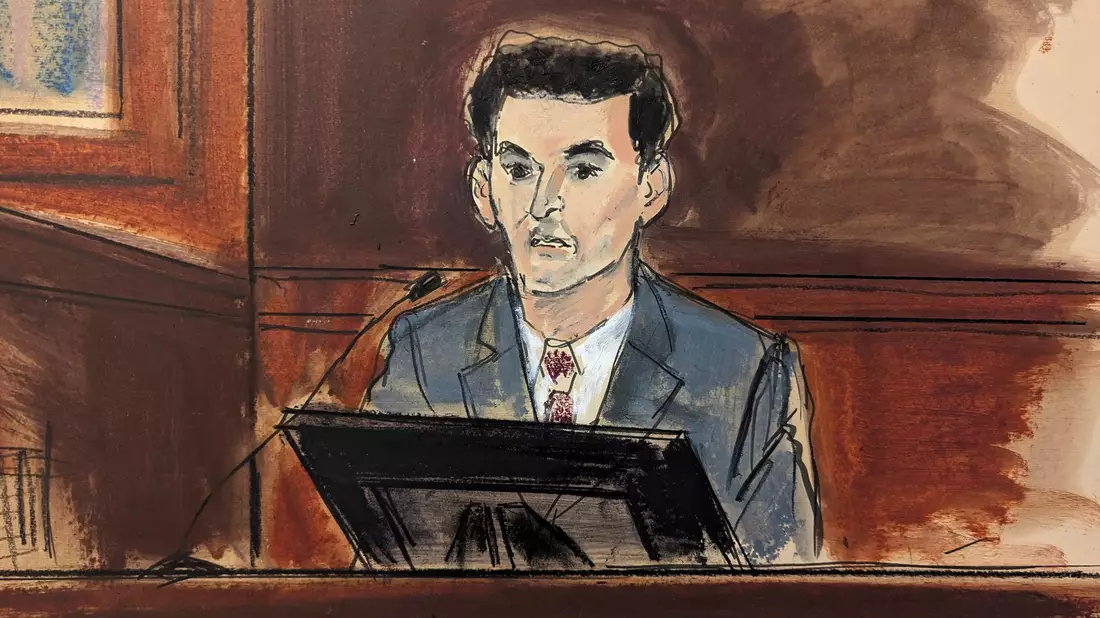Skizze von FTX-Gründer Sam Bankman-Fried während seines Prozesses vor dem Bundesgericht in Manhattan. - Bild: Elizabeth Williams/AP/dpa