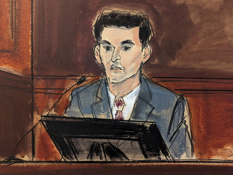 Skizze von FTX-Gründer Sam Bankman-Fried während seines Prozesses vor dem Bundesgericht in Manhattan. - Foto: Elizabeth Williams/AP/dpa