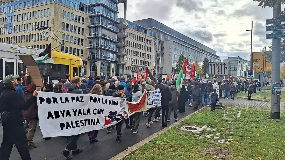 Pro-Palästina-Demo in Leipzig am 28.10.2023 - Bild: über dts Nachrichtenagentur