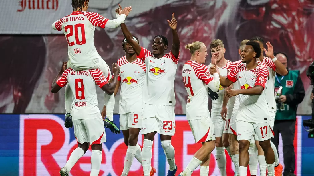 RB Leipzig fertigte Köln mit 6:0 ab. - Bild: Jan Woitas/dpa