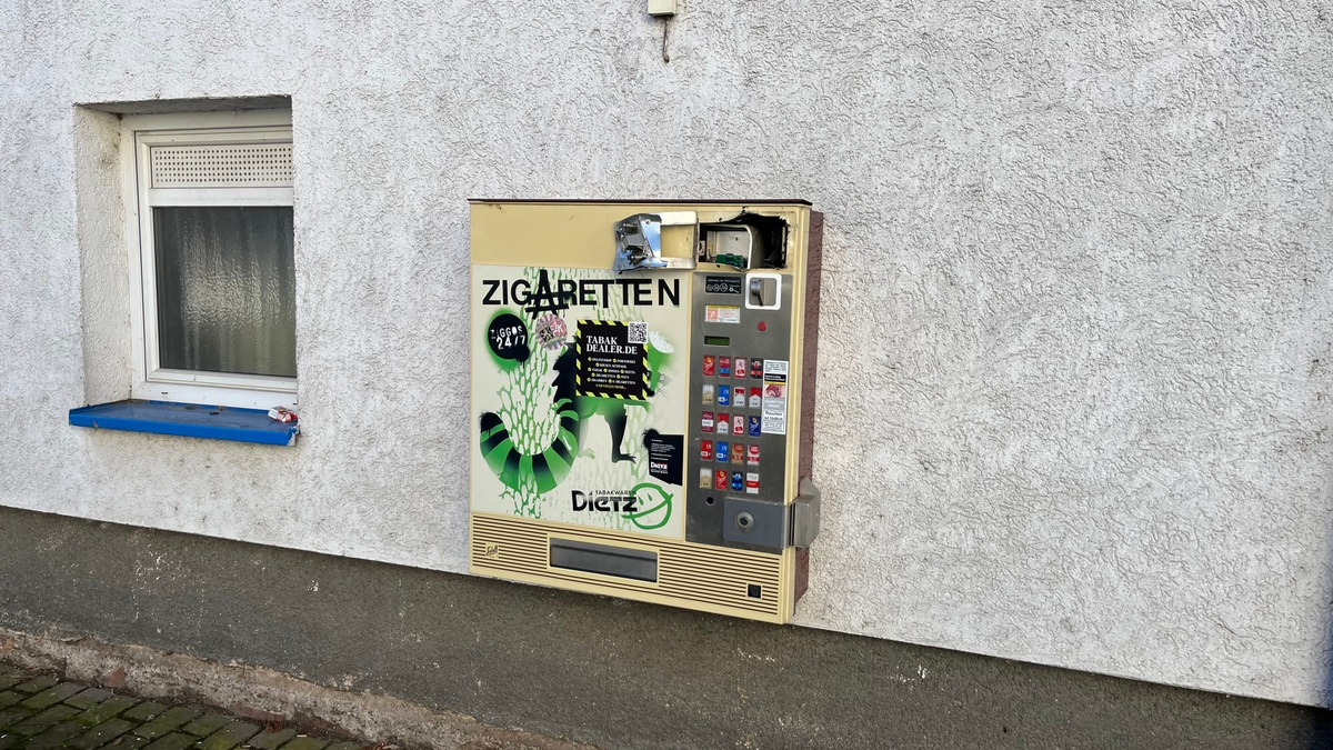 POL-PDLD: Zigarettenautomat aufgebrochen- Zeugen gesucht! - Foto: presseportal.de