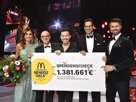 McDonald's Benefiz Gala sammelt 1.381.661 Euro Spenden zugunsten der McDonald's Kinderhilfe Stiftung - Foto: presseportal.de