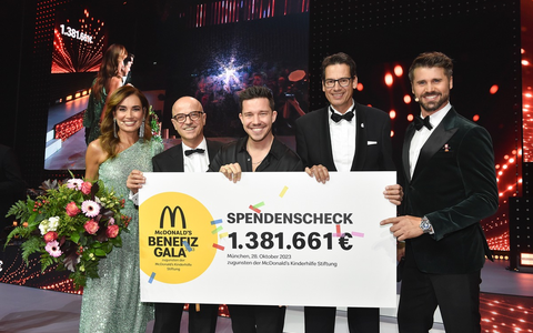 McDonald's Benefiz Gala sammelt 1.381.661 Euro Spenden zugunsten der McDonald's Kinderhilfe Stiftung - Foto: presseportal.de