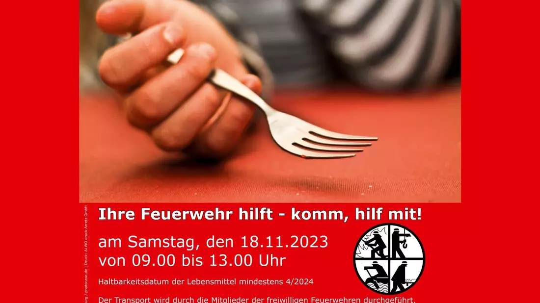 FW Tönisvorst: Große gemeinsame Lebensmittelsammelaktion am Samstag, 18. November 2023 der freiwilligen Feuerwehren im Kreis Viersen, Kreis Kleve und der Stadt Krefeld - Bild: presseportal.de