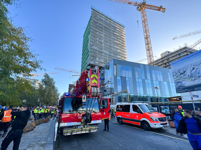 Das Überseequartier ist eine der größten Baustellen Hamburgs. - Foto: Steven Hutchings/dpa