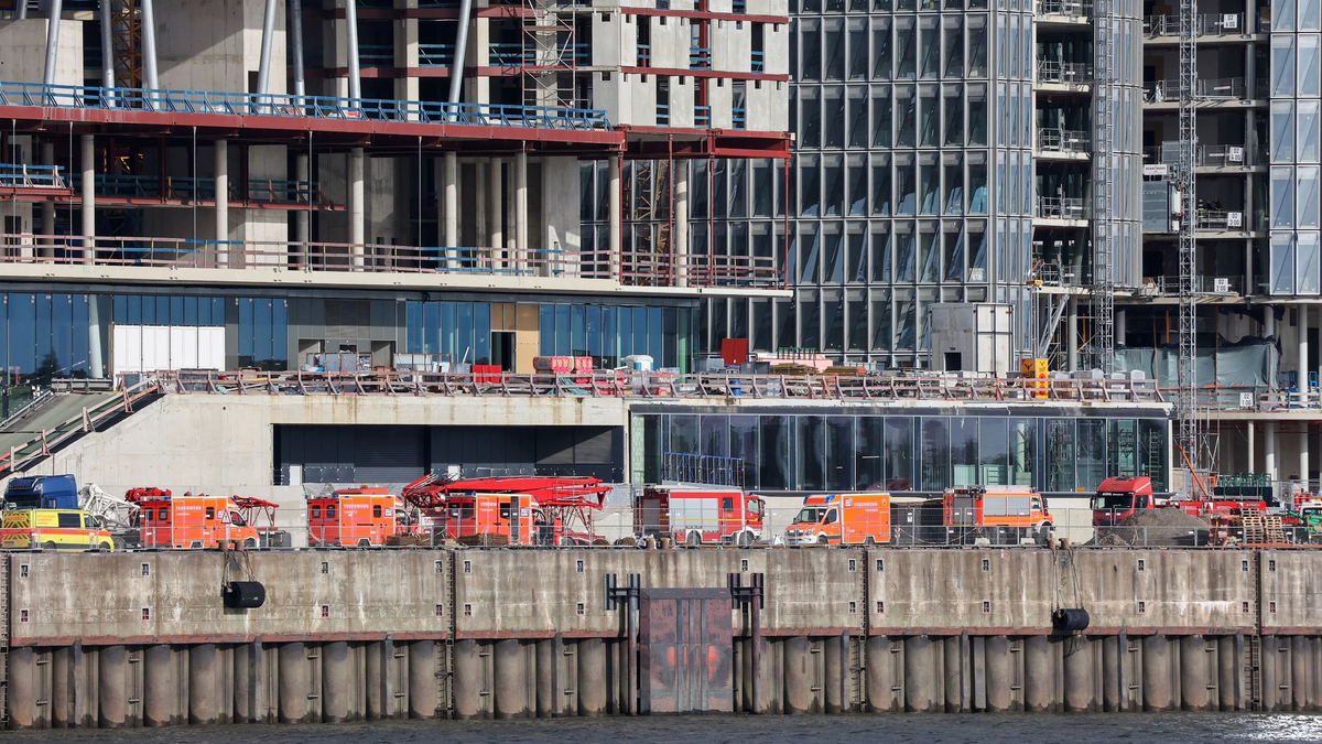 Das Gerüst fiel laut Feuerwehr aus dem achten Obergeschoss ins Untergeschoss. - Foto: Bodo Marks/dpa