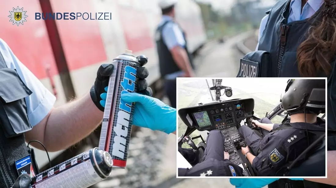Bundespolizeidirektion München: Graffitisprayer geschnappt / Bundespolizei mit Kombination Luft- und Bodenfahndung erfolgreich - Bild: presseportal.de