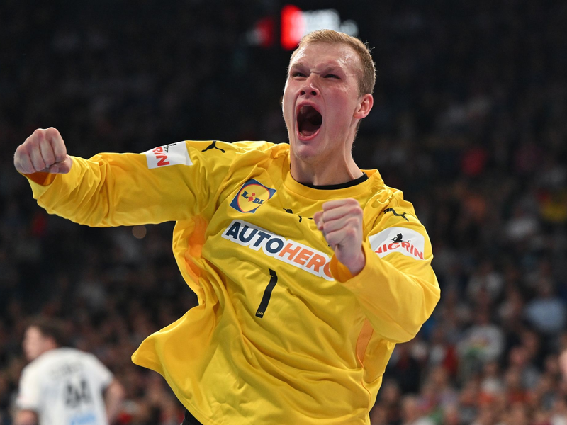 DHB-Keeper David Späth avancierte mit einigen Glanztaten zum Matchwinner. - Foto: Sven Hoppe/dpa