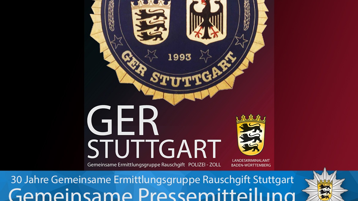 LKA-BW: Gemeinsame Pressemitteilung des Zollfahndungsamtes Stuttgart und des Landeskriminalamtes Baden-Württemberg - 30 Jahre erfolgreiche Bekämpfung der international organisierten Rauschgiftkriminalität - Foto: presseportal.de