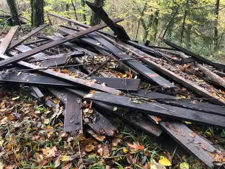 POL-FR: Schwörstadt: Im Wald illegal Holzdielen entsorgt - Polizei sucht Zeugen - Foto: presseportal.de