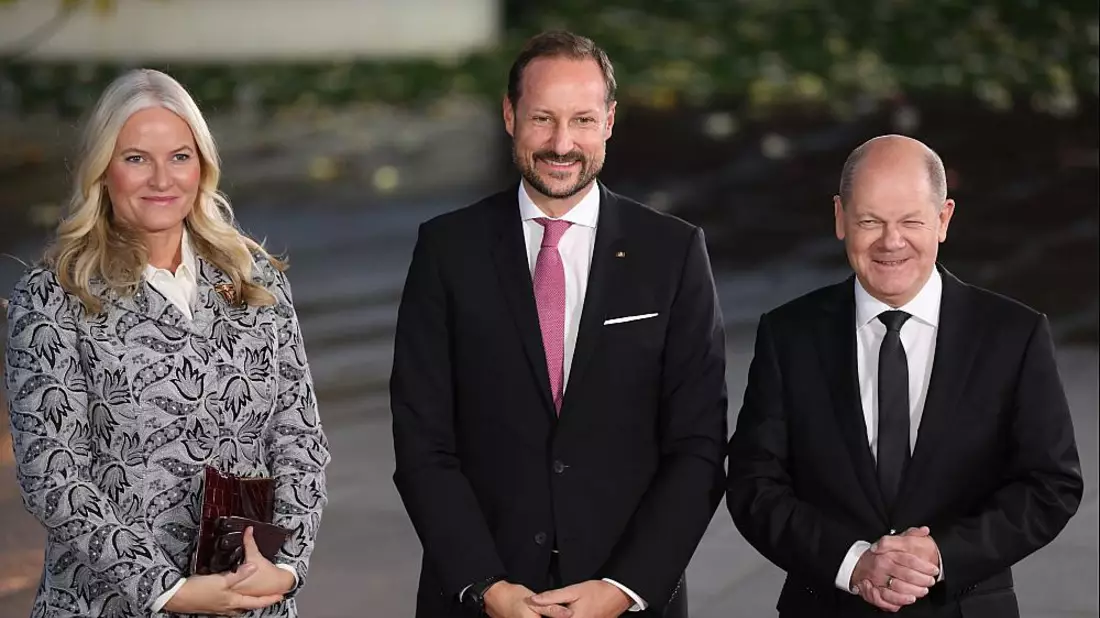 Mette-Marit, Haakon und Olaf Scholz am 09.11.2023 - Bild: über dts Nachrichtenagentur