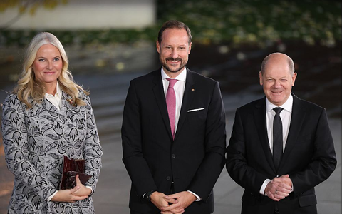 Mette-Marit, Haakon und Olaf Scholz am 09.11.2023 - Foto: über dts Nachrichtenagentur