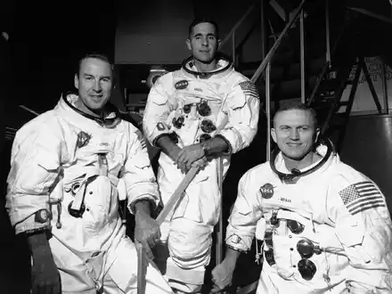 Die Astronauten der Apollo-8-Mission 1968: James Lovell (l-r), William Anders und Frank Borman. - Foto: Uncredited/AP