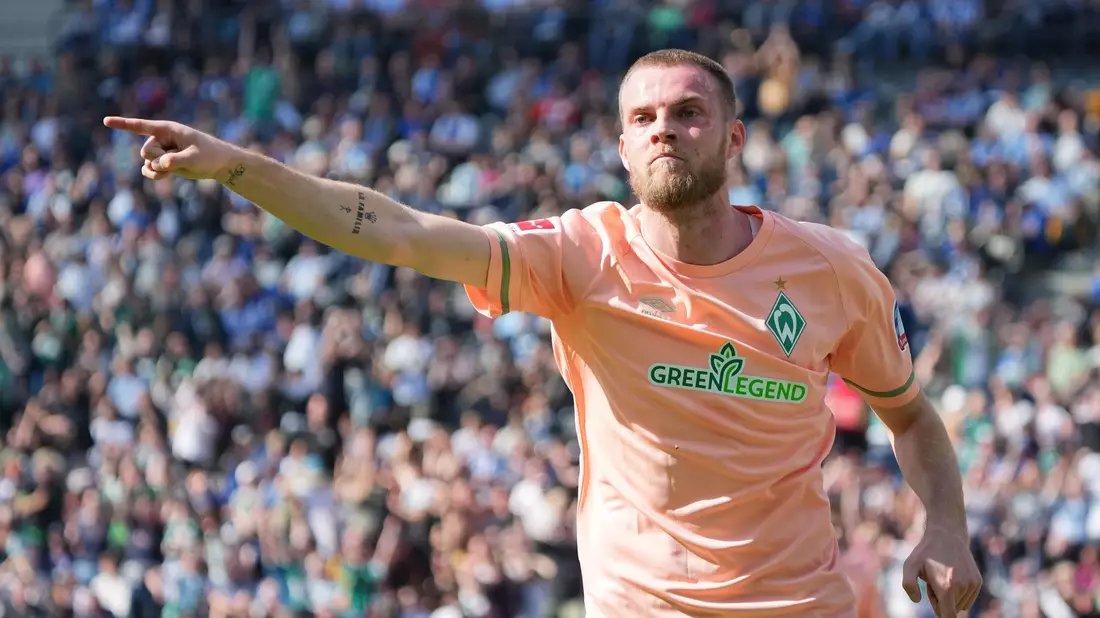 Werder-Stürmer Marvin Ducksch wurde für das DFB-Team nominiert. - Bild: Soeren Stache/dpa