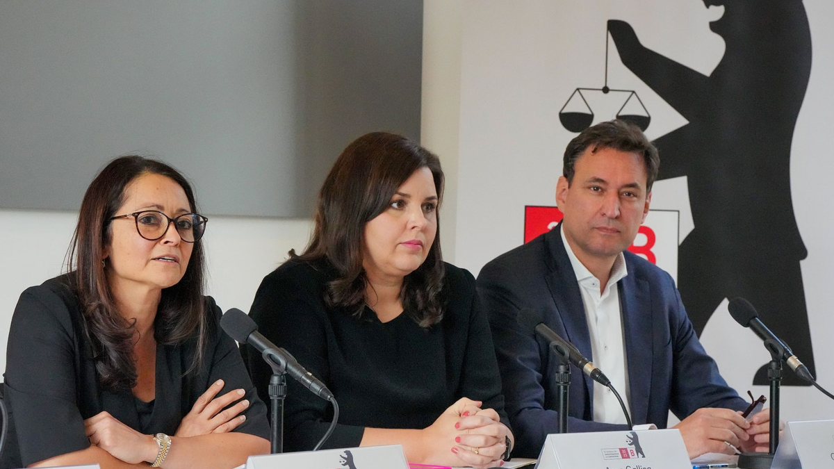 Felor Badenberg (l-r, parteilos), Berliner Senatorin für Justiz und Verbraucherschutz, spricht nach der Konferenz der Justizminister und -senatoren der Bundesländer während einer Pressekonferenz. Neben ihr sitzen Anna Gallina (Bündnis 90/Die Grünen), Hamburgs Senatorin für Justiz und Verbraucherschutz, und Georg Eisenreich (CSU), Staatsminister der Justiz in Bayern. - Foto: Soeren Stache/dpa