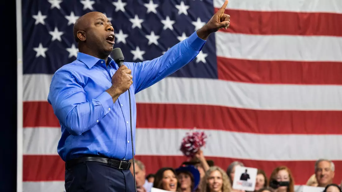 Der republikanische US-Senator Tim Scott hatte seine Bewerbung im Mai verkündet - nun gibt er auf. - Bild: Mic Smith/AP/dpa