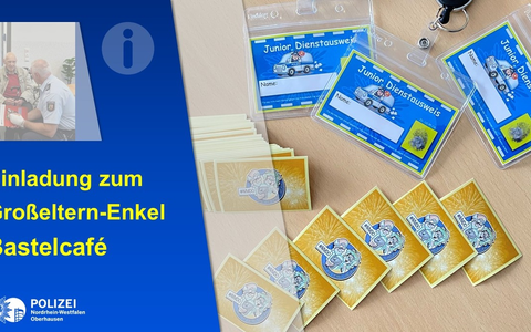 POL-OB: Rolandschule lädt zum Großeltern-Enkel-Bastelcafé - #NMDO verteilt Junior Dienstausweise - Foto: presseportal.de