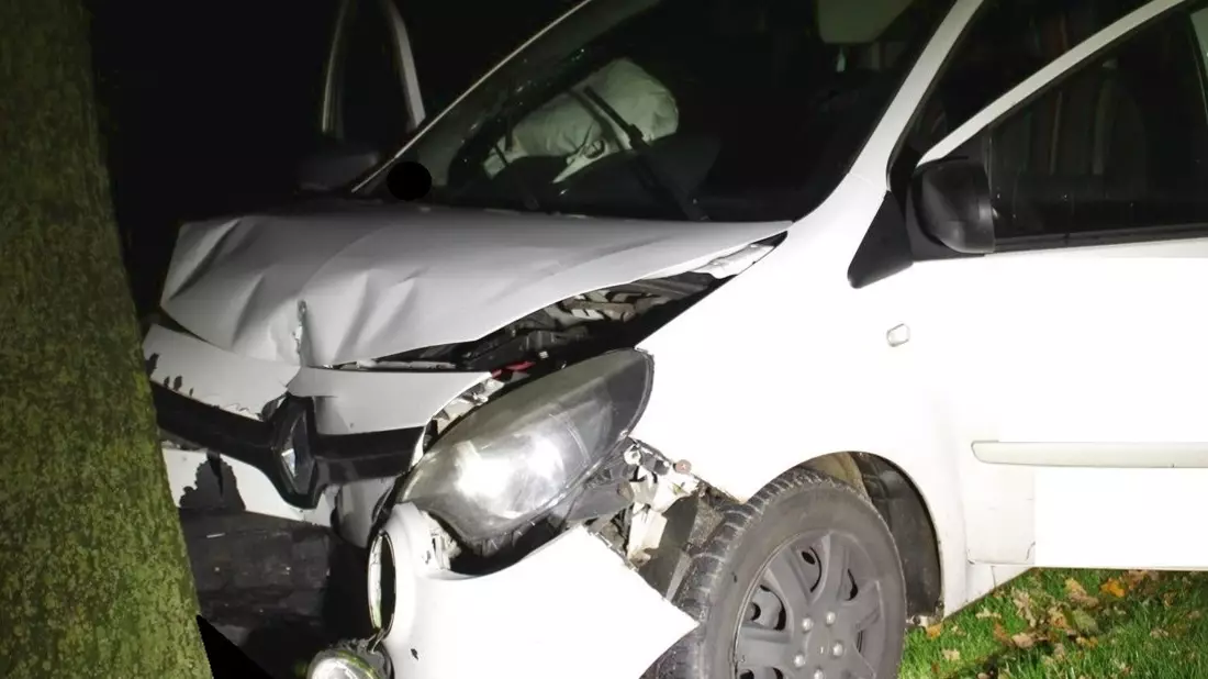 POL-MI: Pizzabote kracht mit Auto gegen Baum - Bild: presseportal.de