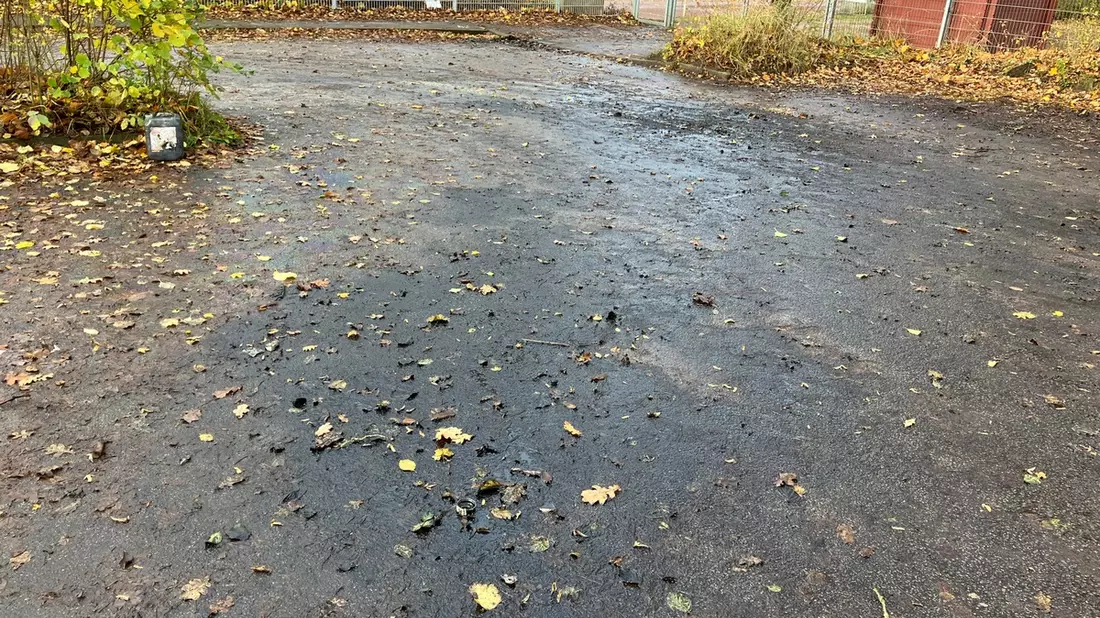 POL-HL: HL-Moisling / Unbekannte entleeren Ölkanister auf einem Parkplatz - Bild: presseportal.de