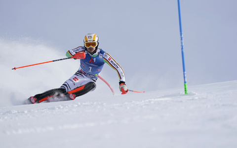 Linus Strasser beim Slalom-Weltcup in Gurgl. - Foto: Piermarco Tacca/AP/dpa