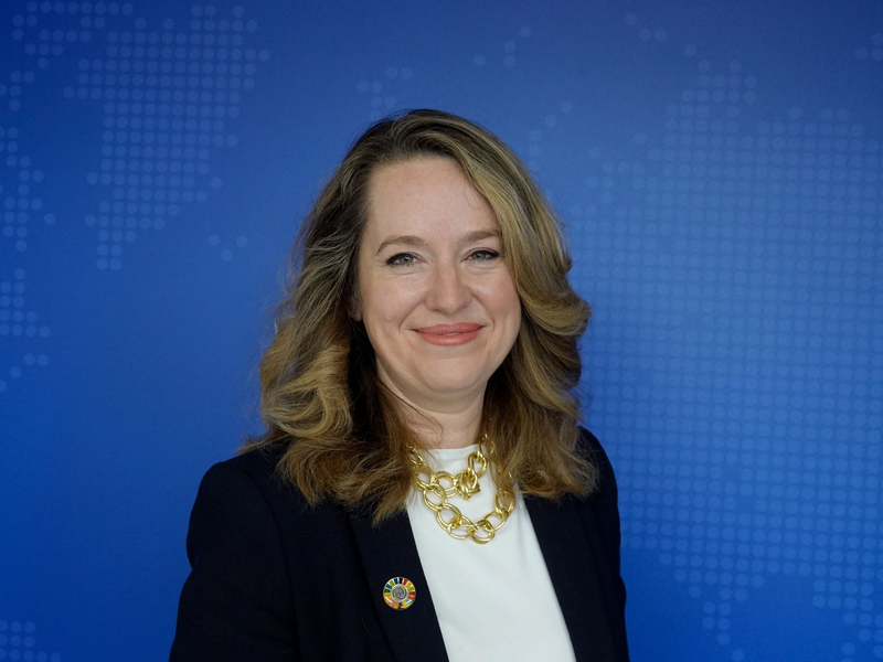 Die neue Chefin der UN-Organisation für Migration (IOM), Amy Pope, besucht Berlin. - Foto: Christiane Oelrich/dpa