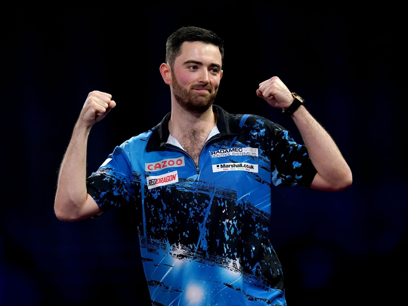 Beim Grand Slam in Wolverhampton war er erfolgreich: Luke Humphries. - Foto: John Walton/PA Wire/dpa