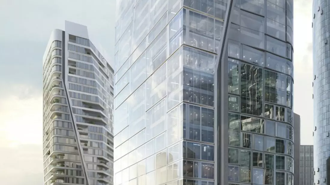 Baker McKenzie hat als erster Mieter den Büroturm Aqua (T4) von Union Investment im Quartier FOUR Frankfurt bezogen / 320 Mitarbeiter im 16. bis 23. OG / Fokus auf Nachhaltigkeit und Arbeitsplatzkonzepte - Bild: presseportal.de