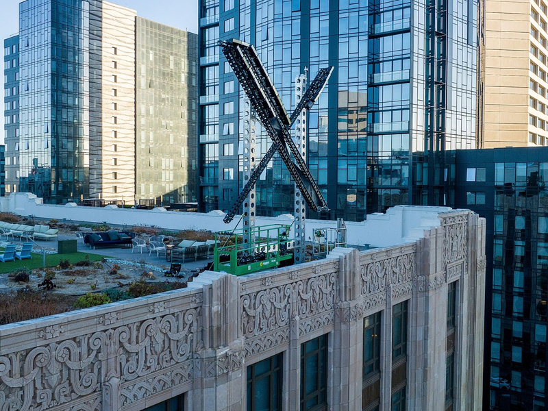 Das Hauptquartier von X in San Francisco. - Foto: Noah Berger/AP/dpa