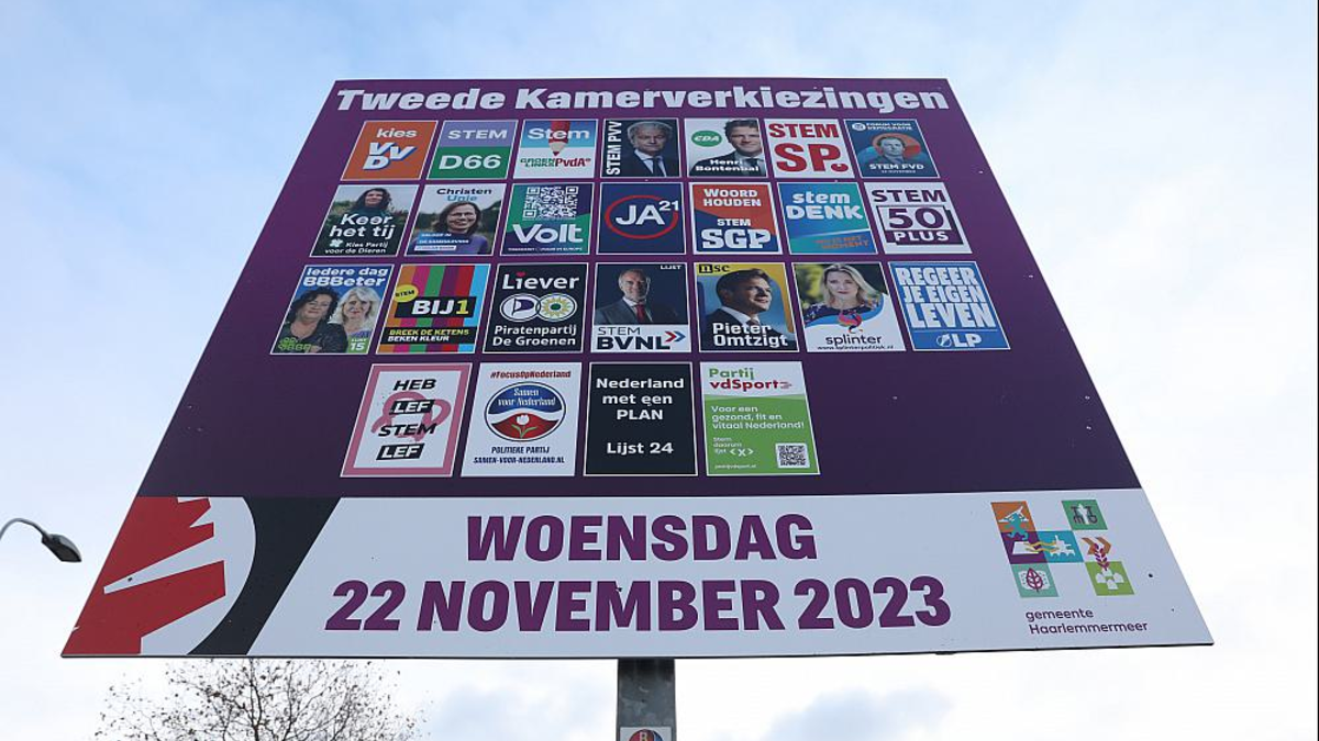 Werbung für Parlamentswahl in den Niederlanden 2023 am 21.11.2023 - Foto: über dts Nachrichtenagentur