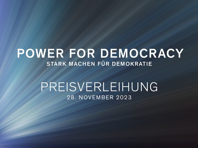 Vorstellung der Demokratiestudie Wie wir wirklich leben & Awardverleihung Power for Democracy am 28. November in Berlin - Foto: presseportal.de