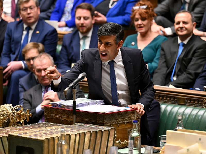 Seit Wochen wächst auch innerhalb der Konservativen Partei die Kritik an Regierungschef Rishi Sunak. - Foto: Jessica Taylor/UK Parliament/AP/dpa