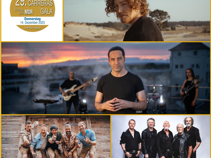 29. José Carreras Gala am 14. Dezember in Leipzig / Santiano, voXXclub, Michael Schulte und Bülent Ceylan auf einer Bühne - Foto: presseportal.de