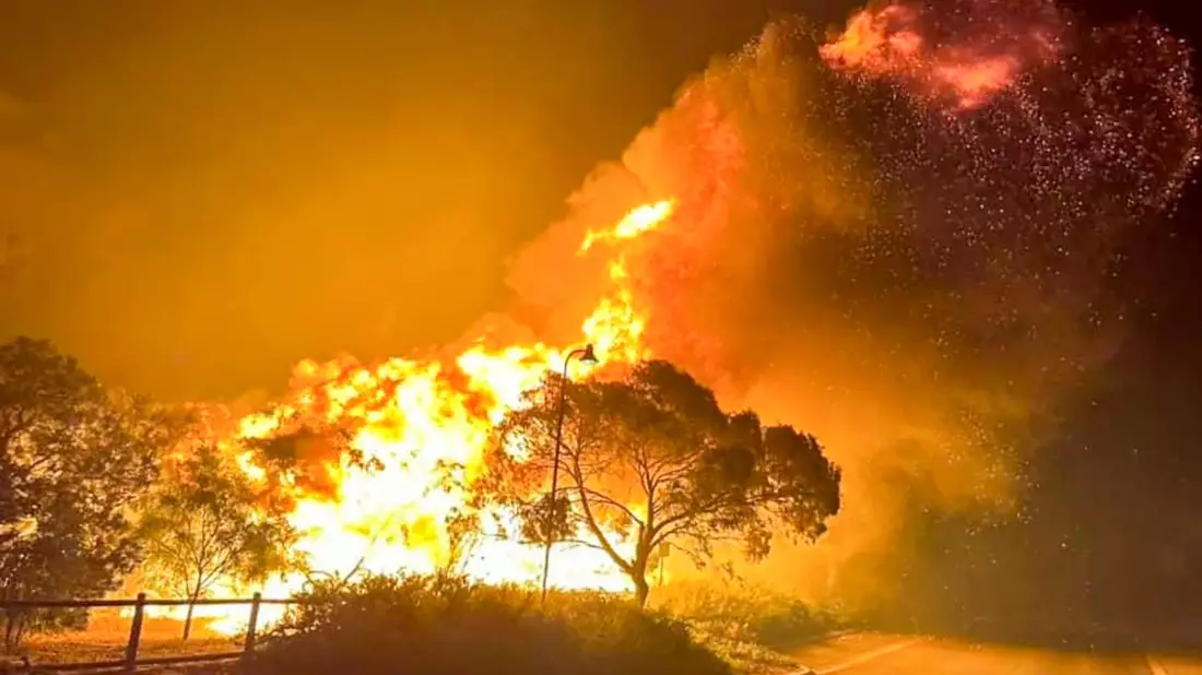 Brand nördlich von Perth. - Bild: DFES/Dept.Fire and Emergency Services. WA/AP/dpa