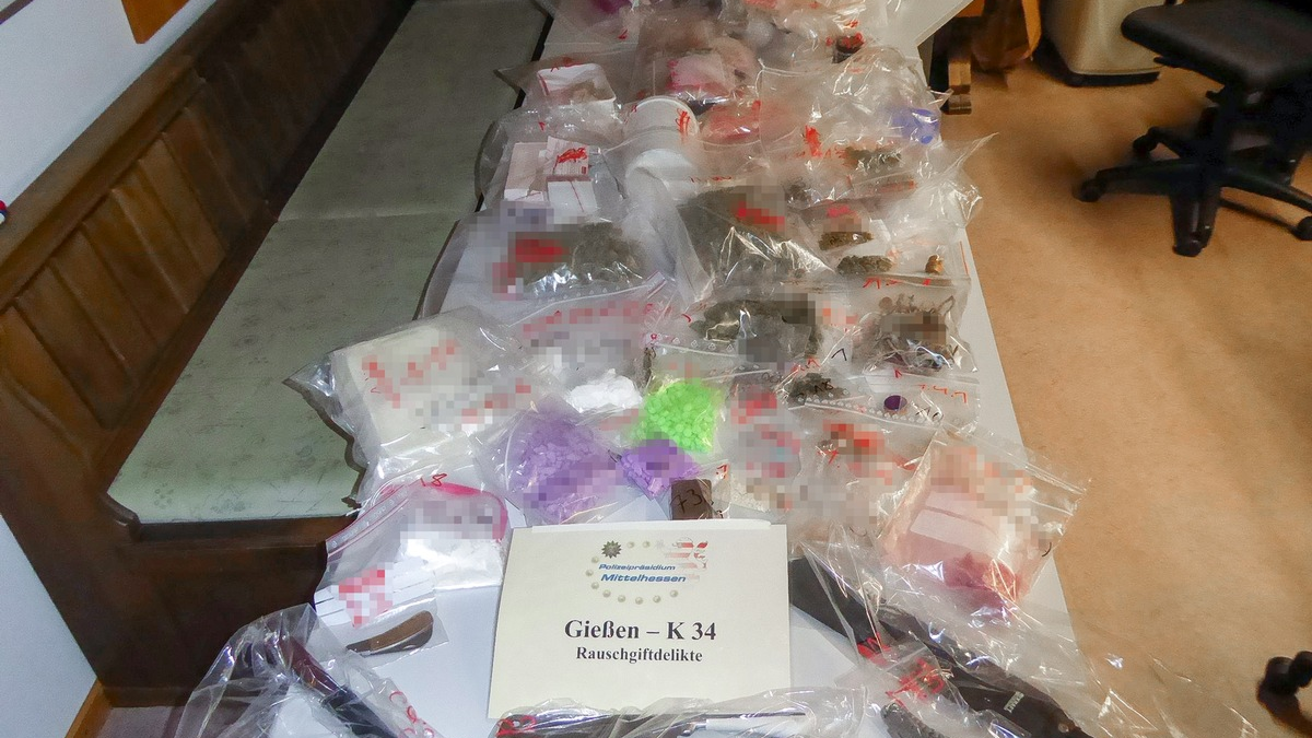 POL-GI: Gießen: Große Menge unterschiedlicher Drogen gefunden - Foto: presseportal.de